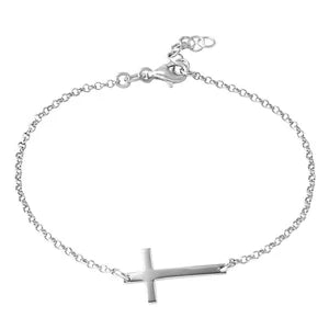 Italian Rolo Chain with Cross Bracelets
