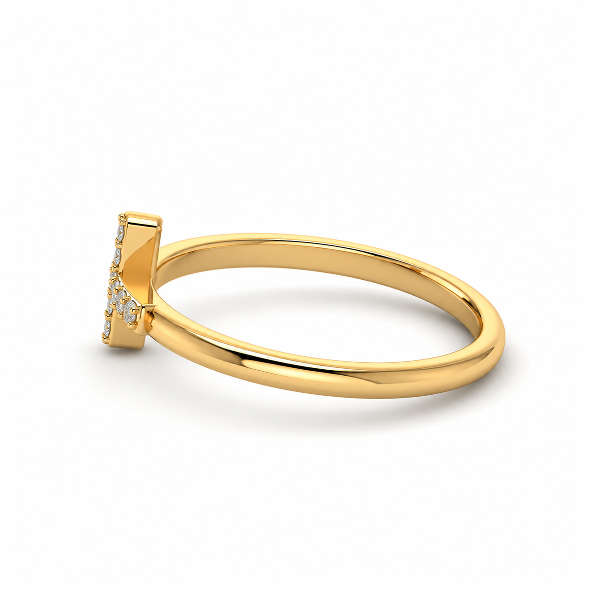 Cross Ring With Diamonds