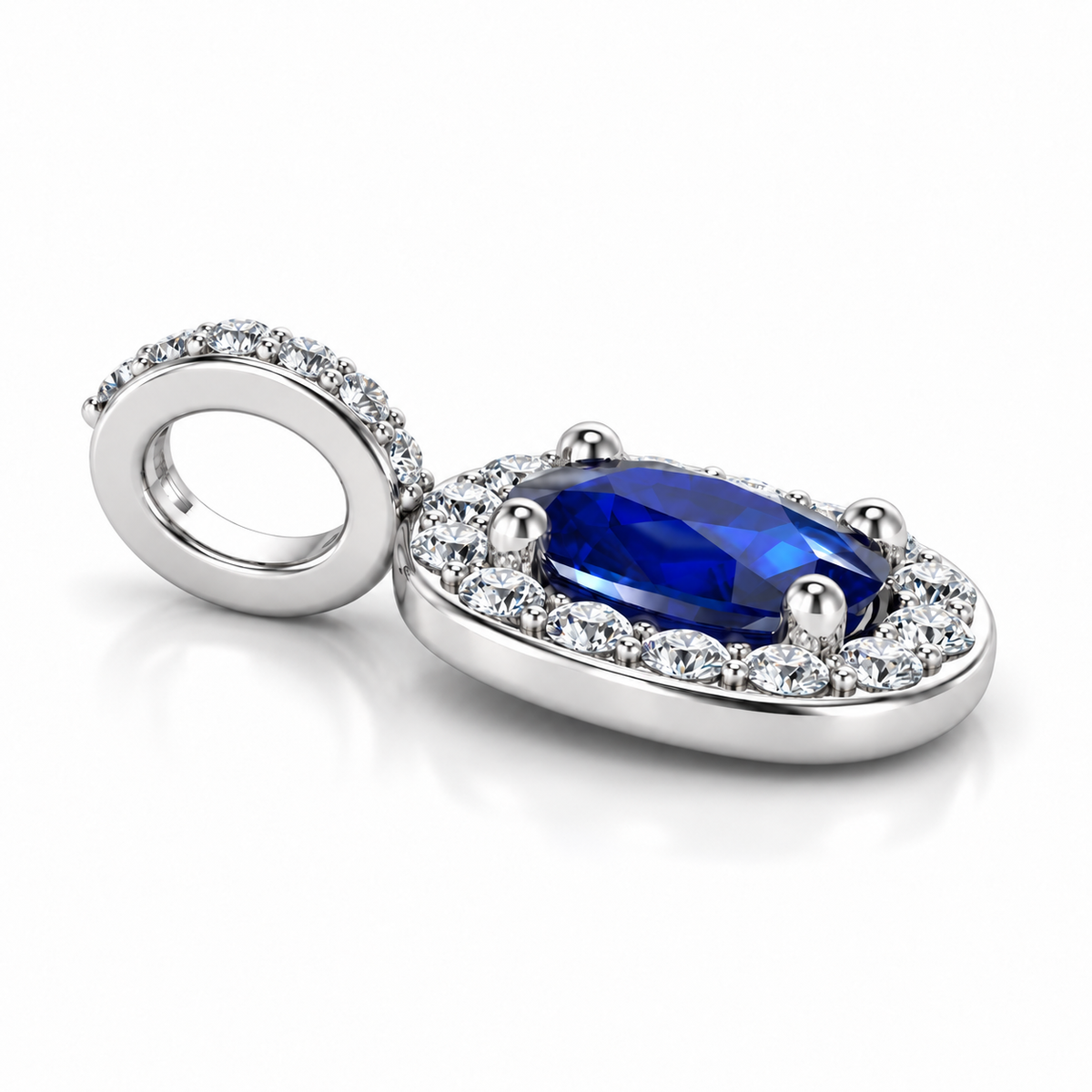 Sapphire Halo Pendant