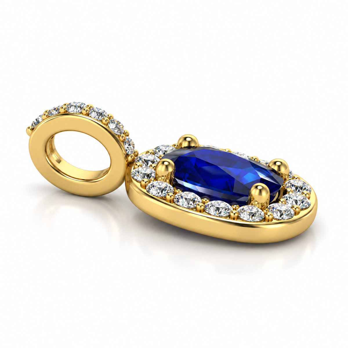 Sapphire Halo Pendant