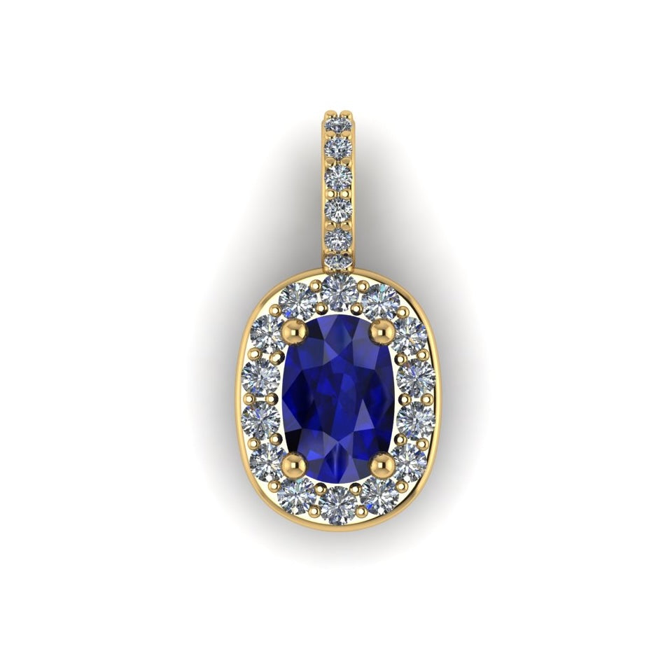 Sapphire Halo Pendant