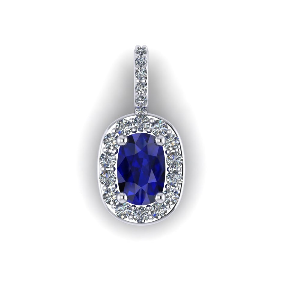 Sapphire Halo Pendant