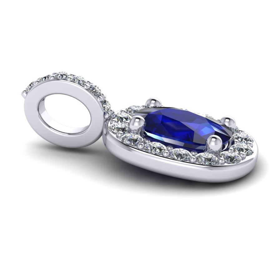 Sapphire Halo Pendant