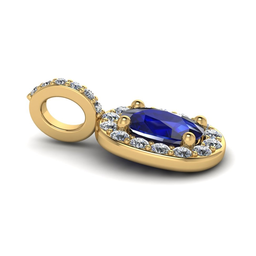 Sapphire Halo Pendant