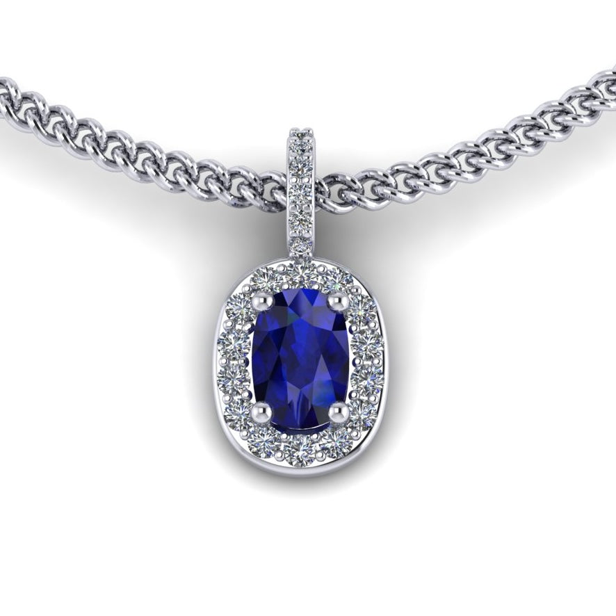 Sapphire Halo Pendant