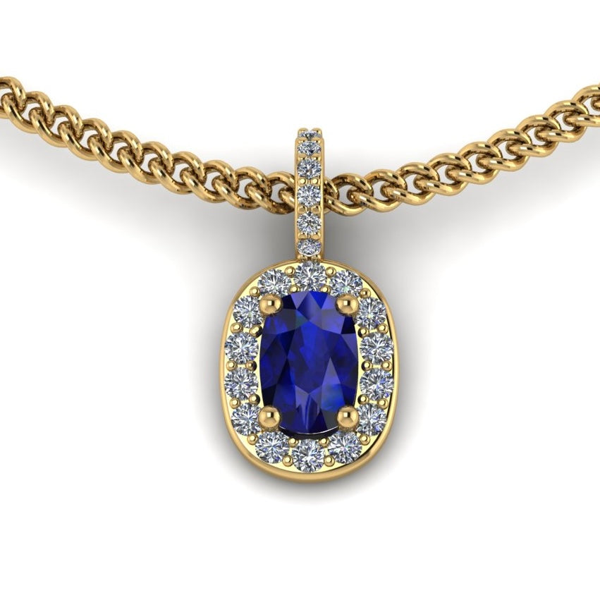 Sapphire Halo Pendant