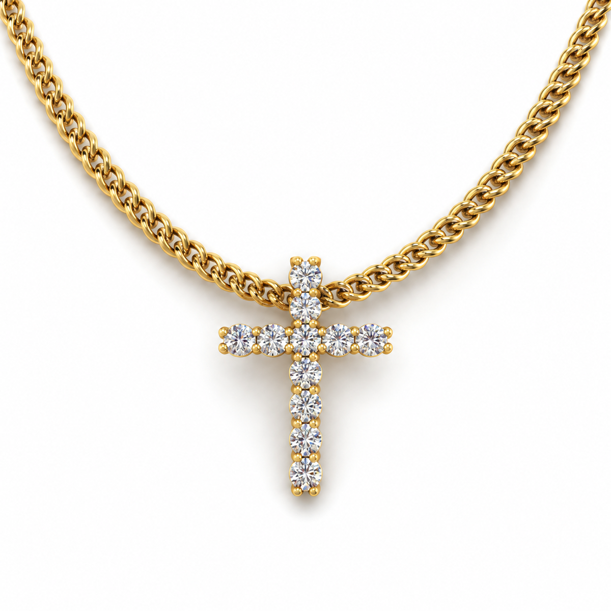 Diamond Cross Charm
