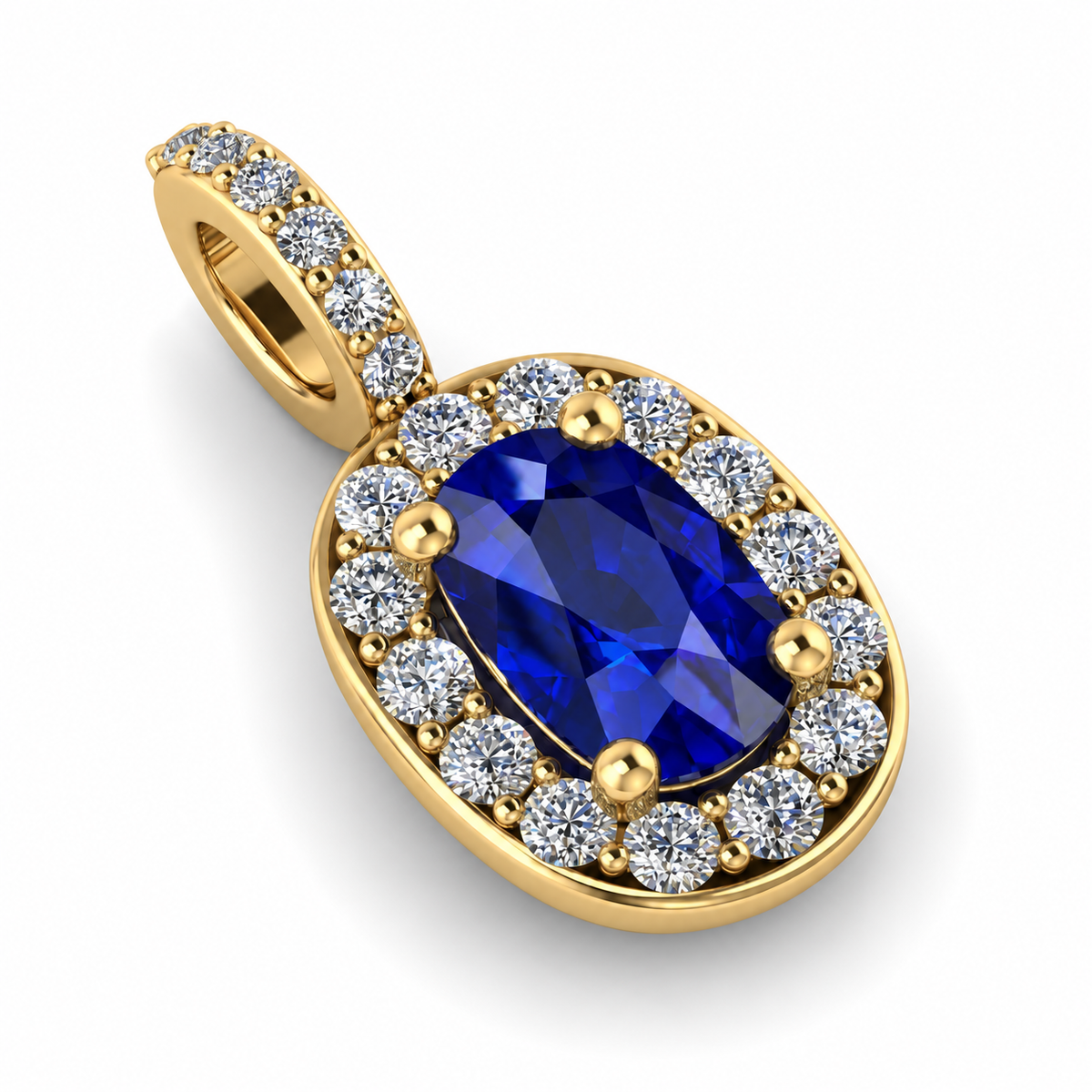 Sapphire Halo Pendant
