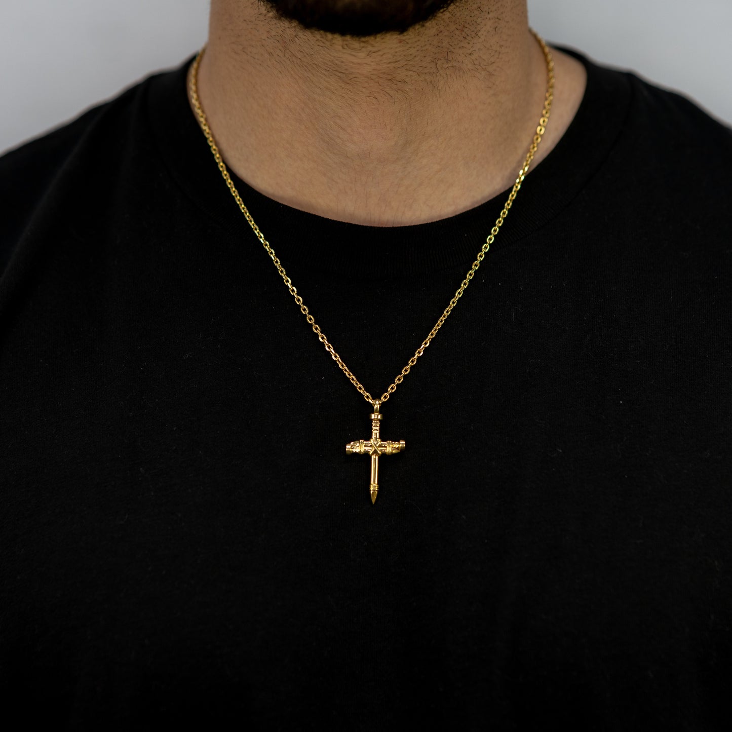 Nail Cross Pendant - tied