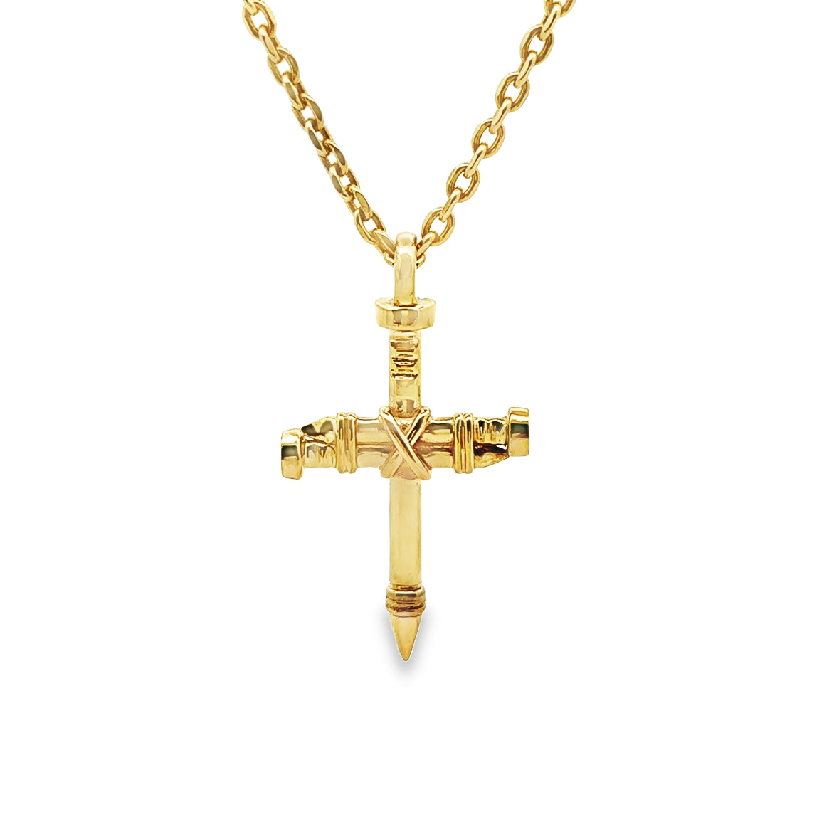 Nail Cross Pendant - tied