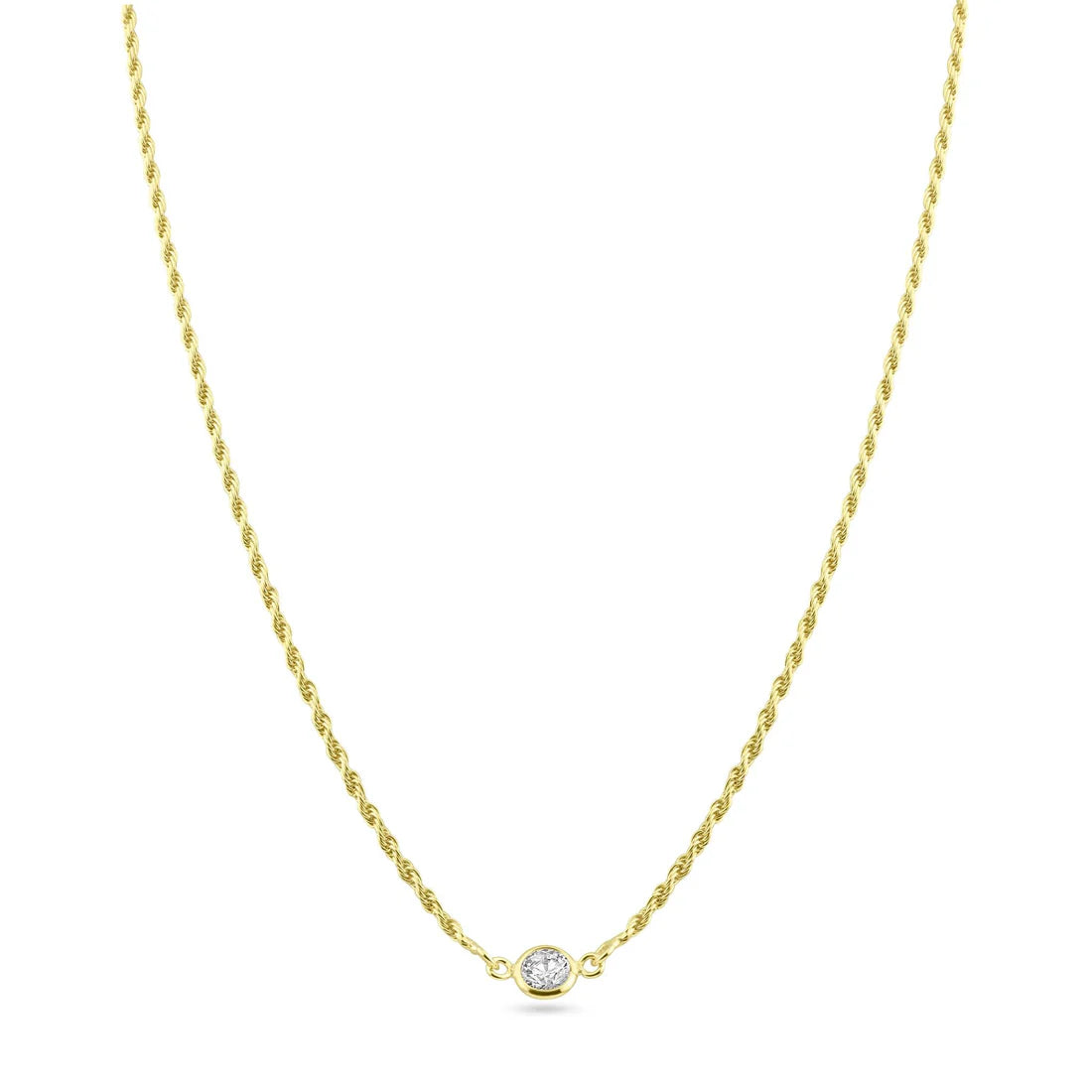 Round Diamond Rope Necklace