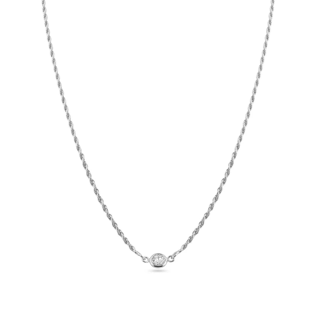 Round Diamond Rope Necklace